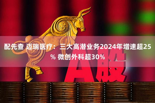 配先查 迈瑞医疗：三大高潜业务2024年增速超25% 微创外科超30%
